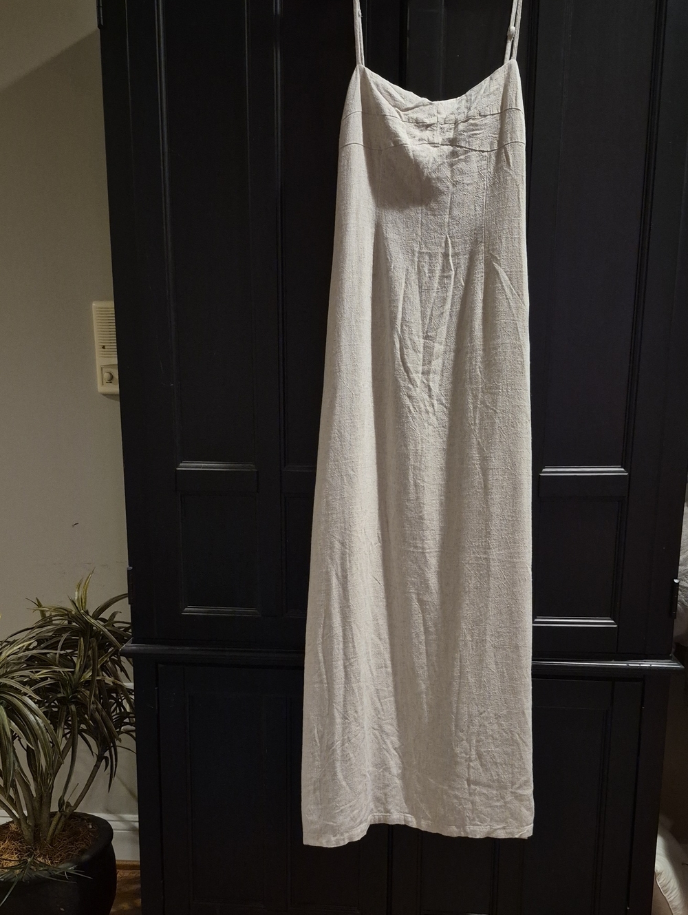 Light Cream Sleeveless Maxi Dress with Thin Straps